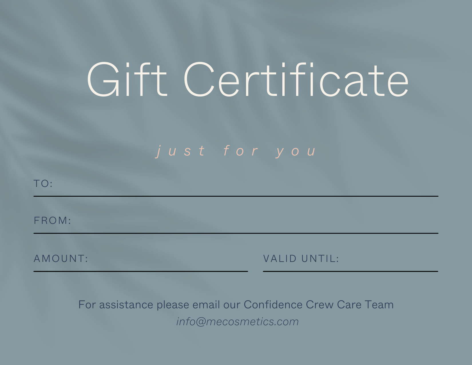 We Are ME Cosmetics Gift Certificate