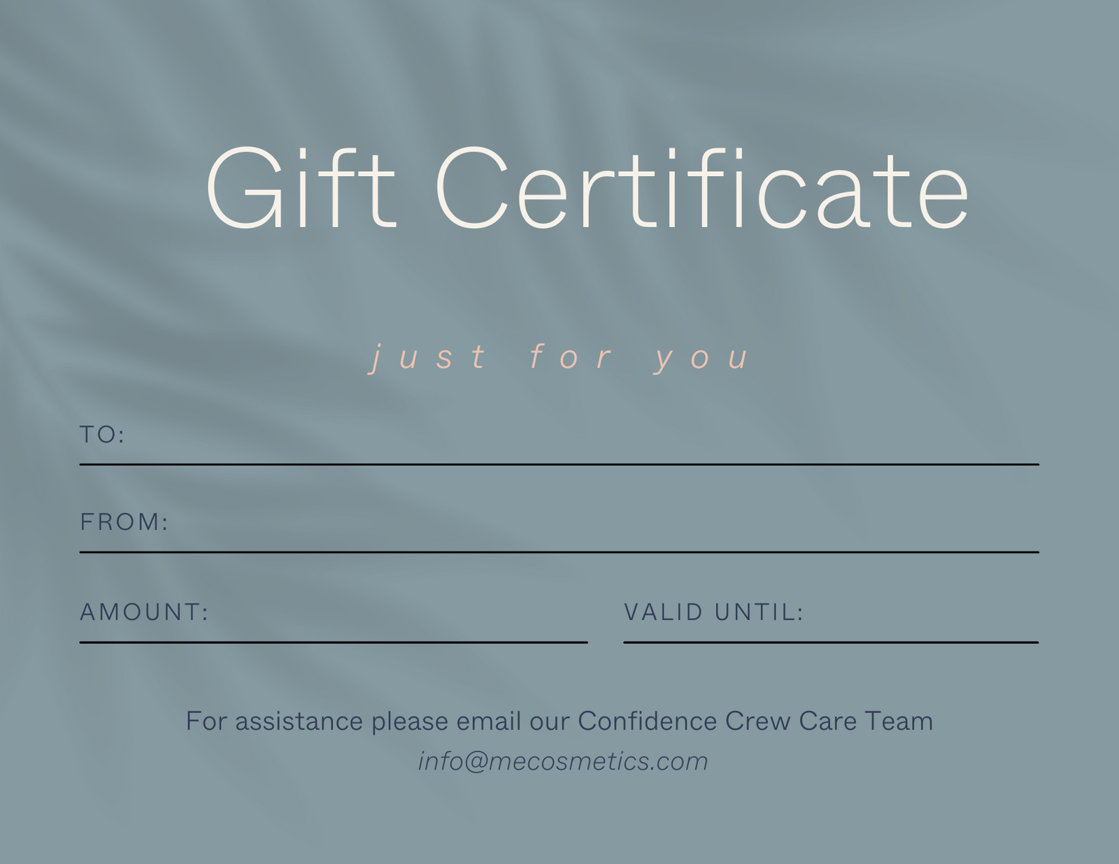 We Are ME Cosmetics Gift Certificate
